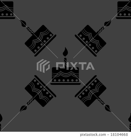 cake web icon. flat design. Seamless gray pattern. cake web icon. flat design. Seamless gray pattern. 18104668