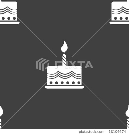 cake web icon. flat design. Seamless gray pattern. cake web icon. flat design. Seamless gray pattern. 18104674