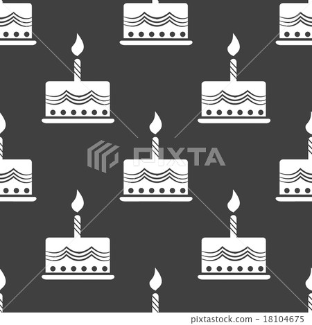 cake web icon. flat design. Seamless gray pattern. cake web icon. flat design. Seamless gray pattern. 18104675