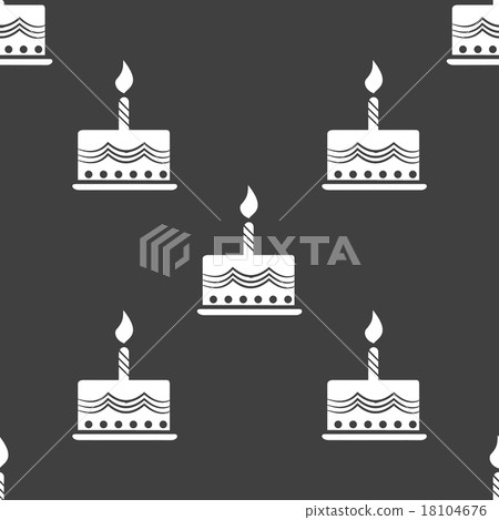 cake web icon. flat design. Seamless gray pattern. cake web icon. flat design. Seamless gray pattern. 18104676