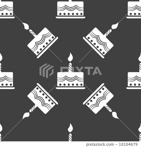 cake web icon. flat design. Seamless gray pattern. cake web icon. flat design. Seamless gray pattern. 18104679