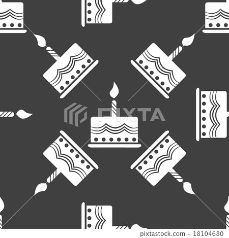cake web icon. flat design. Seamless gray pattern. cake web icon. flat design. Seamless gray pattern. 18104680