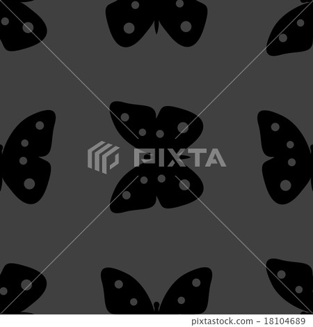 butterfly web icon. flat design. Seamless gray pat butterfly web icon. flat design. Seamless gray pat 18104689