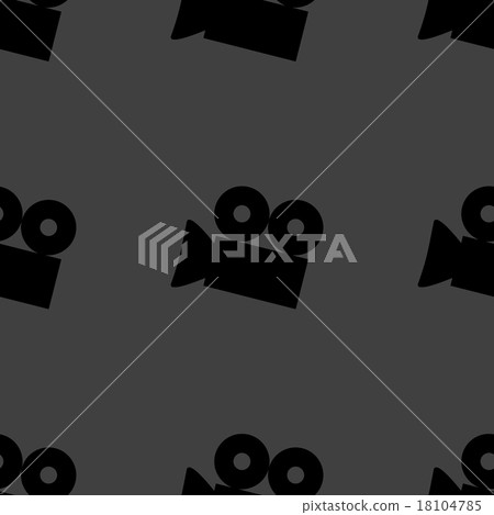Video-camera web icon. flat design. Seamless gray Video-camera web icon. flat design. Seamless gray 18104785