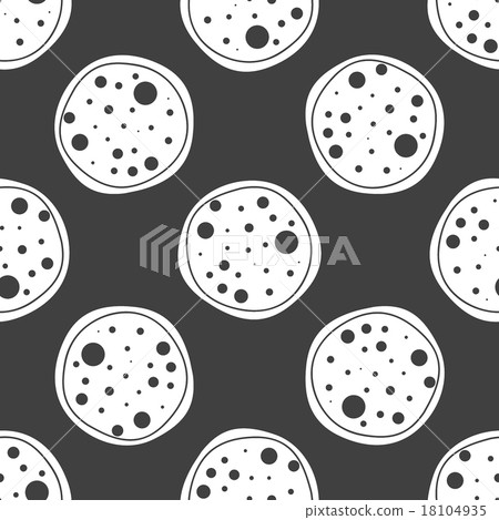Pizza web icon. flat design. Seamless gray pattern 18104935
