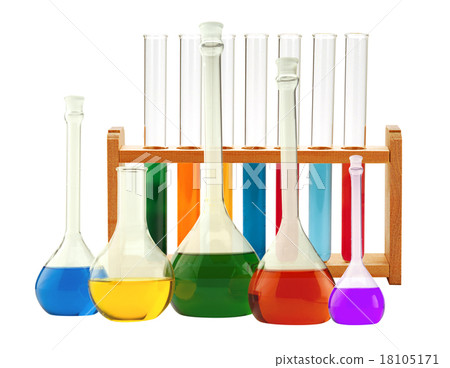 Test-tubes isolated on white. Laboratory glassware Test-tubes isolated on white. Laboratory glassware 18105171