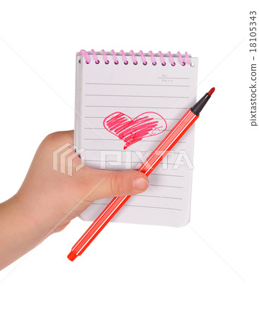 heart painted in the notebook 18105343