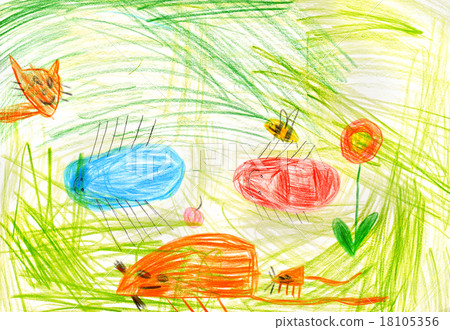 child's drawing on paper child's drawing on paper 18105356