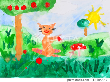 child's drawing on paper child's drawing on paper 18105357