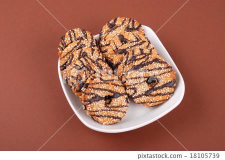 Cookies with glaze on a plate Cookies with glaze on a plate 18105739