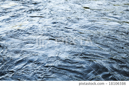 Fast river water background with waves and ripples 18106386