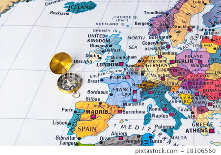 Europe map and compass 18106560