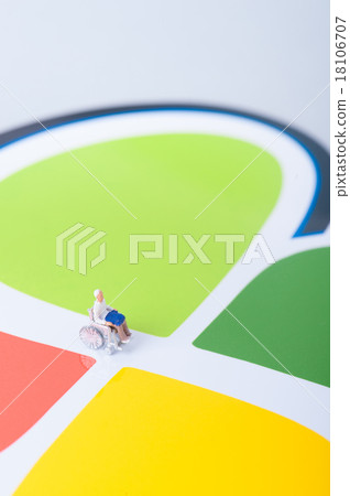 Elderly people and elderly people in wheelchair 18106707