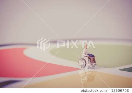 Elderly people and elderly people in wheelchair 18106708