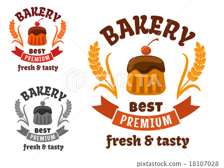 Bakery shop sign with chocolate cupcake 18107028