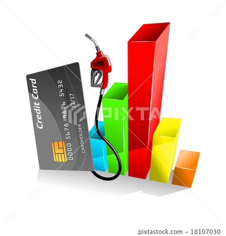 Credit card with decreasing chart 18107030