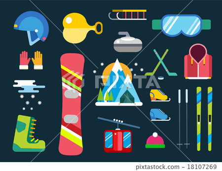 Winter sport vector icons set 18107269