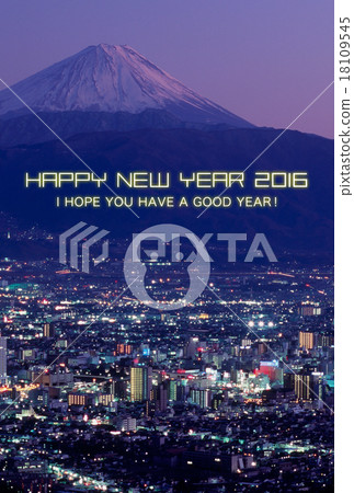 2016 New Year's card design material - Mt. Fuji 18109545