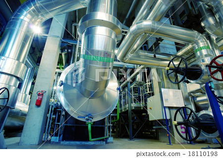 Industrial zone, Steel pipelines, valves and pumps 18110198