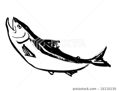 Salmon salmon salmon ink painting watercolor hand-painted 18110230