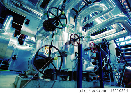 Industrial zone, Steel pipelines, valves and pumps 18110294