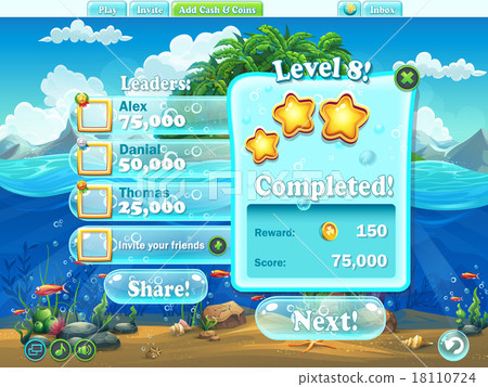 Fish world - Example of window level completion 18110724