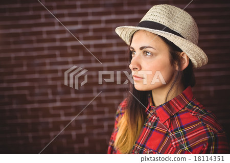 Beautiful hipster in check shirt Beautiful hipster in check shirt 18114351