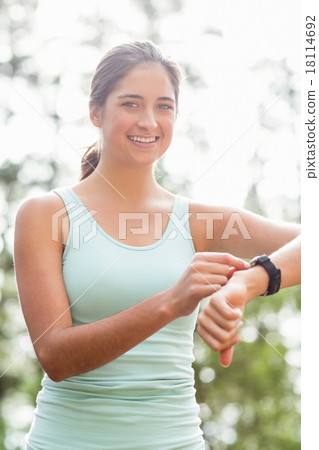 Happy jogger looking at camera Happy jogger looking at camera 18114692