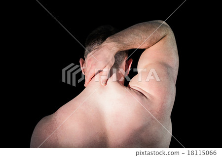 Strong bodybuilder with painful neck Strong bodybuilder with painful neck 18115066