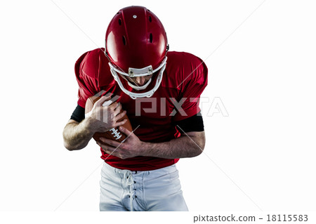 American football player protecting football American football player protecting football 18115583