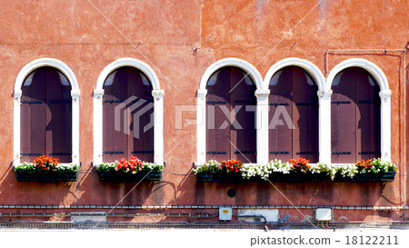 five wooden windows and ancient decay wall five wooden windows and ancient decay wall 18122211