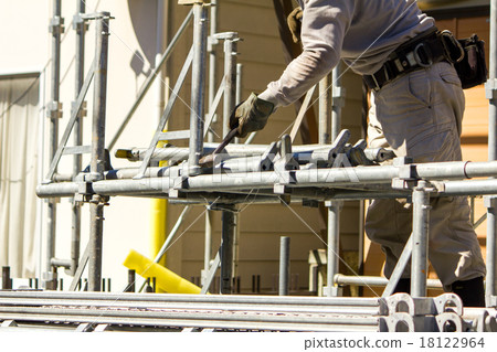 Exterior wall construction scaffolding Exterior wall construction scaffolding 18122964