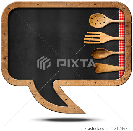 Empty Blackboard with Kitchen Utensils Empty Blackboard with Kitchen Utensils 18124683