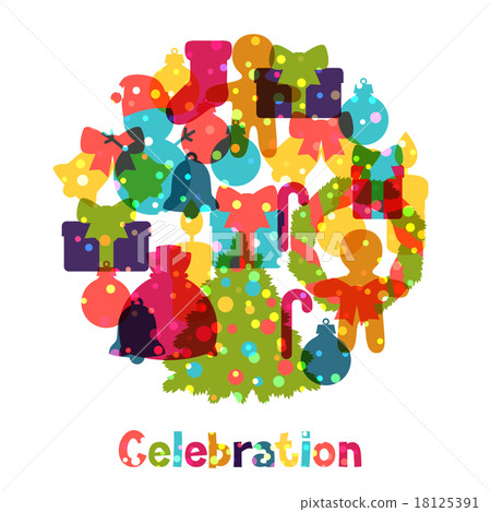 Merry Christmas and Happy New Year invitation card 18125391