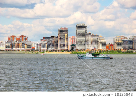 View on a modern city with a water 18125848