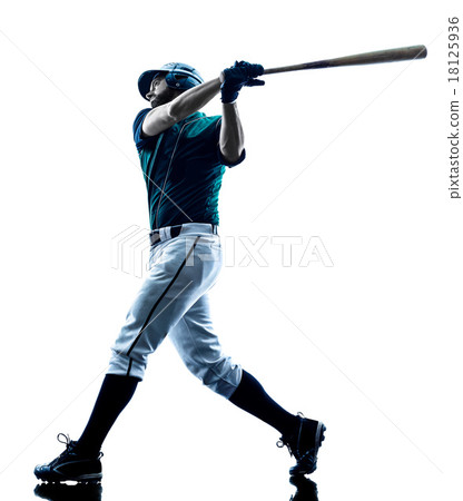 man baseball player silhouette isolated 18125936