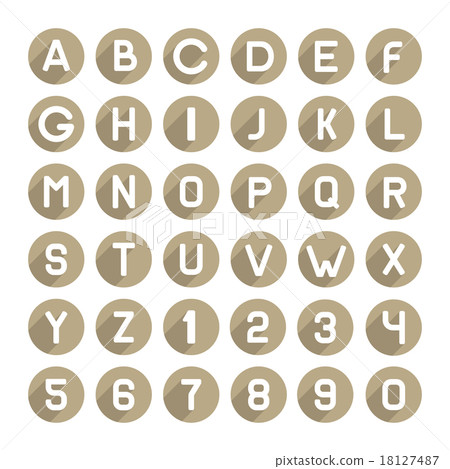 Flat Style Alphabet Icons Set. Vector Flat Style Alphabet Icons Set. Vector 18127487