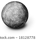 Perfectly round ball shaped stone on white 18128778