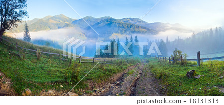 Summer mountain misty panorama. 18131313
