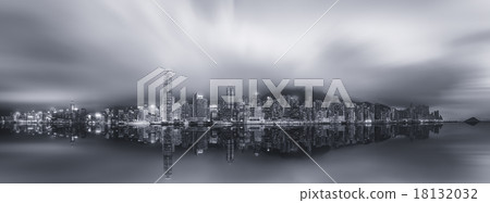 Panorama of Hong Kong, black and white Panorama of Hong Kong, black and white 18132032