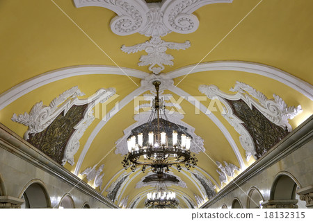 Metro station Komsomolskaya in Moscow, Russia. Metro station Komsomolskaya in Moscow, Russia. 18132315