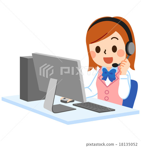 Call center female brown hair Call center female brown hair 18135052