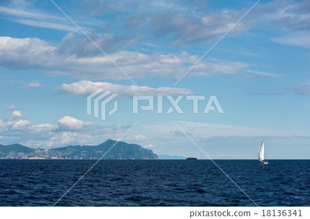 genoa town cityscape panorama from the sea 18136341