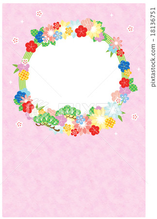 New year's card template & New Year's material New year's card template & New Year's material 18136751