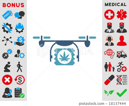Drugs Drone Shipment Icon 18137444