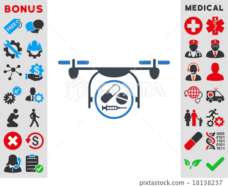 Medication Quadcopter Icon 18138237