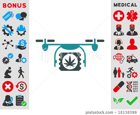 Drugs Drone Shipment Icon 18138399
