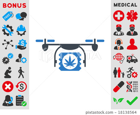 Drugs Drone Shipment Icon 18138564