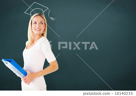Composite image of mature student smiling Composite image of mature student smiling 18140233