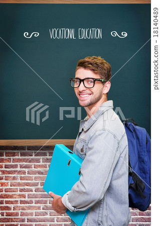 Vocational education against teal, blue Vocational education against teal, blue 18140489